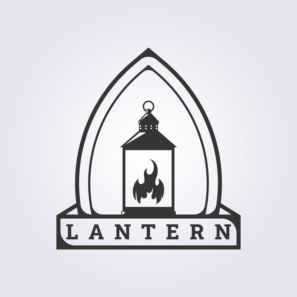 Islamitisch lantaarn insigne vector logo icoon symbool sjabloon illustratie ontwerp