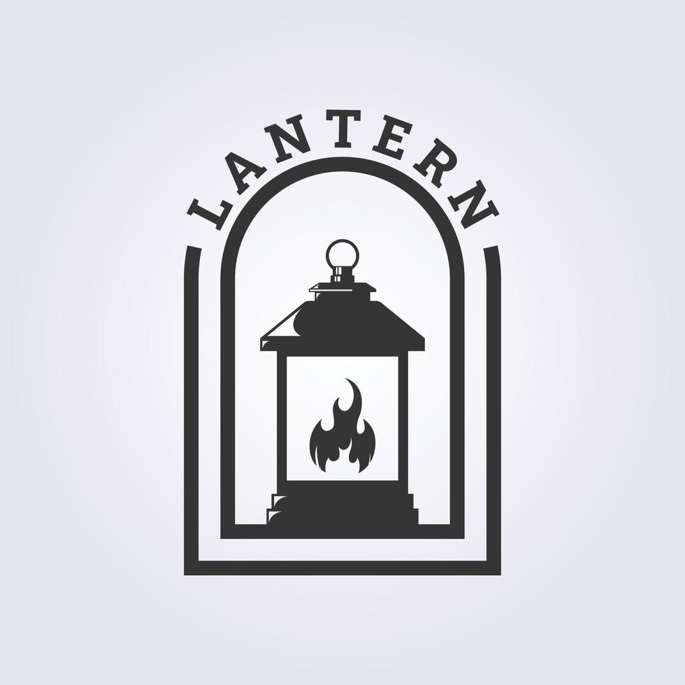 binnen- lantaarn insigne vector logo illustratie ontwerp, symbool icoon sjabloon teken