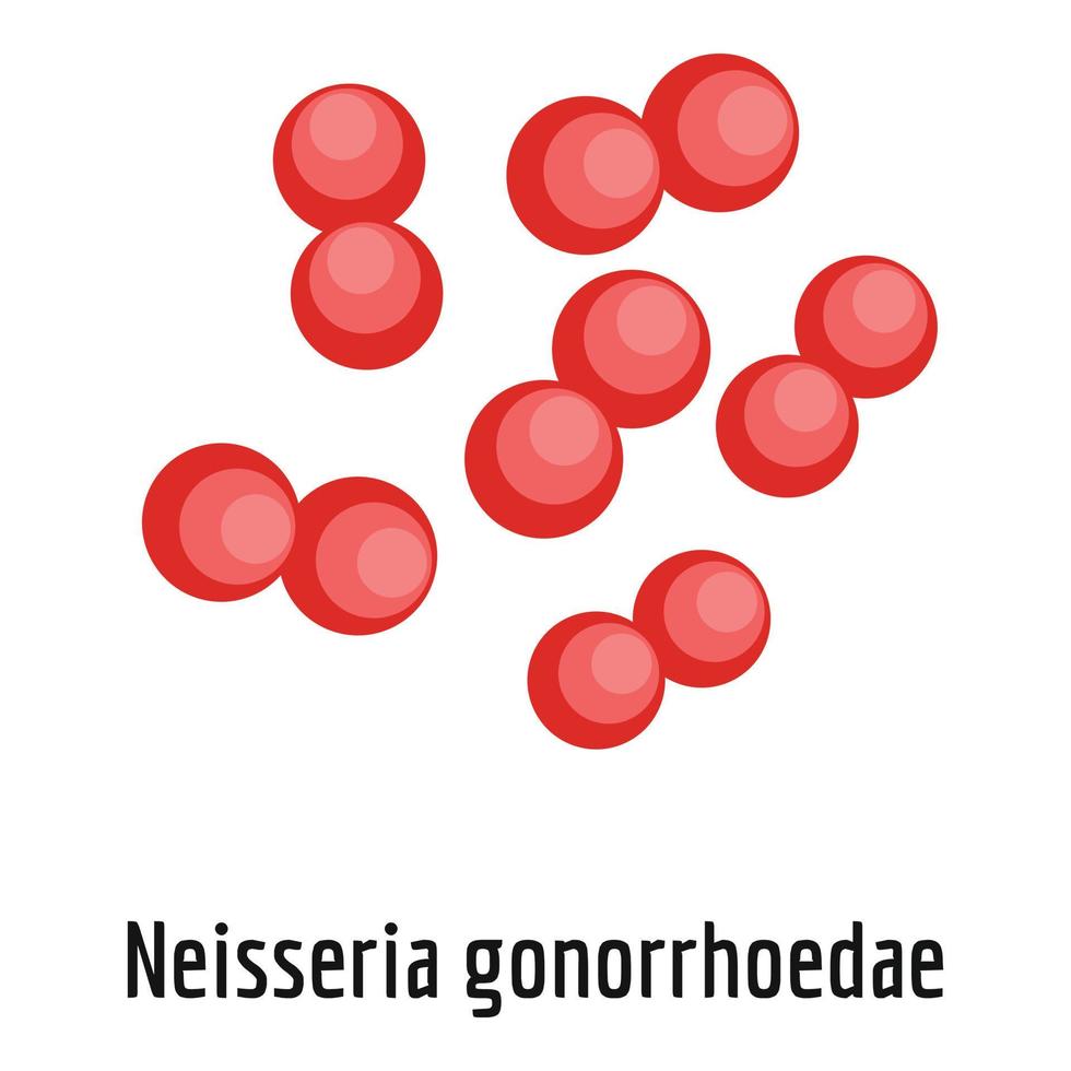 neisseria gonorrhoeden icoon, tekenfilm stijl. vector