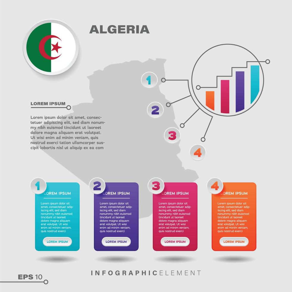 Algerije tabel infographic element vector