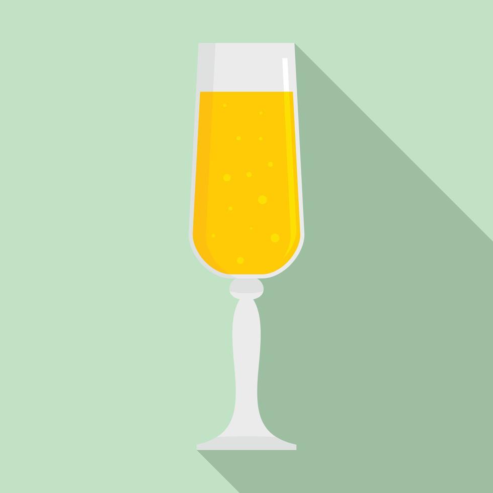 bubbel Champagne glas icoon, vlak stijl vector