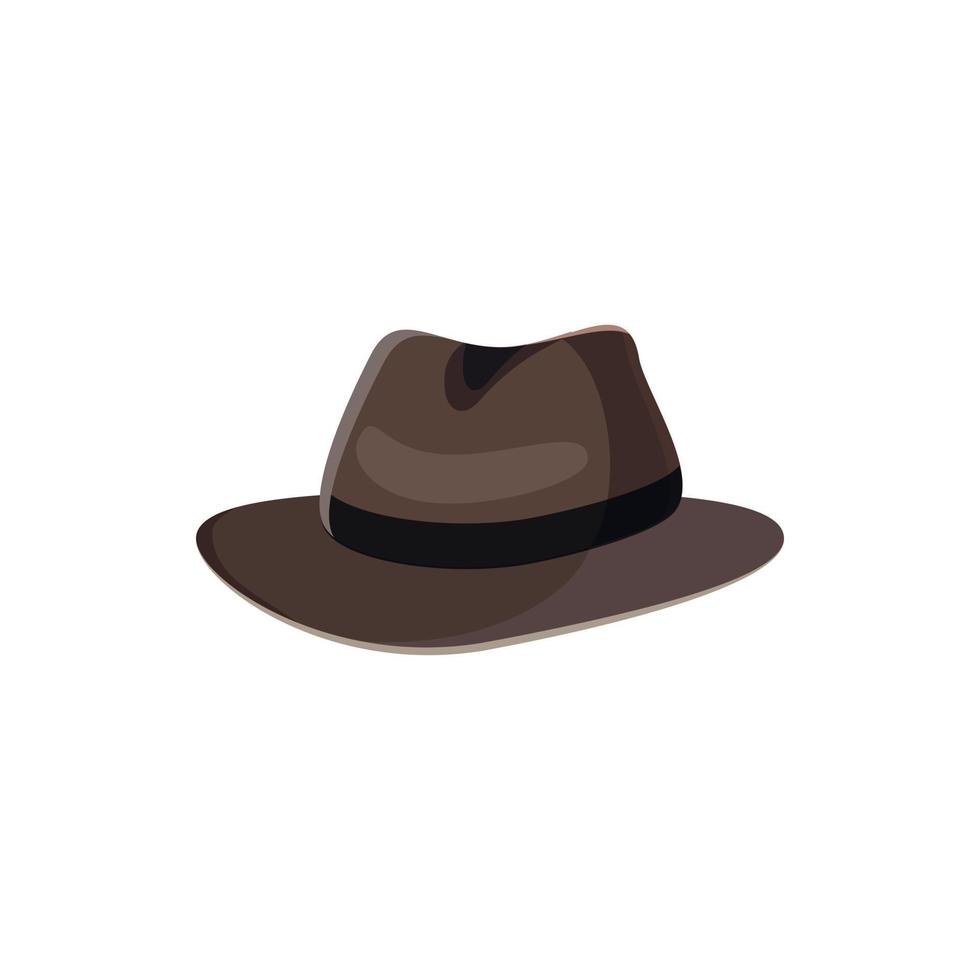 zwart hoed icoon in tekenfilm stijl vector