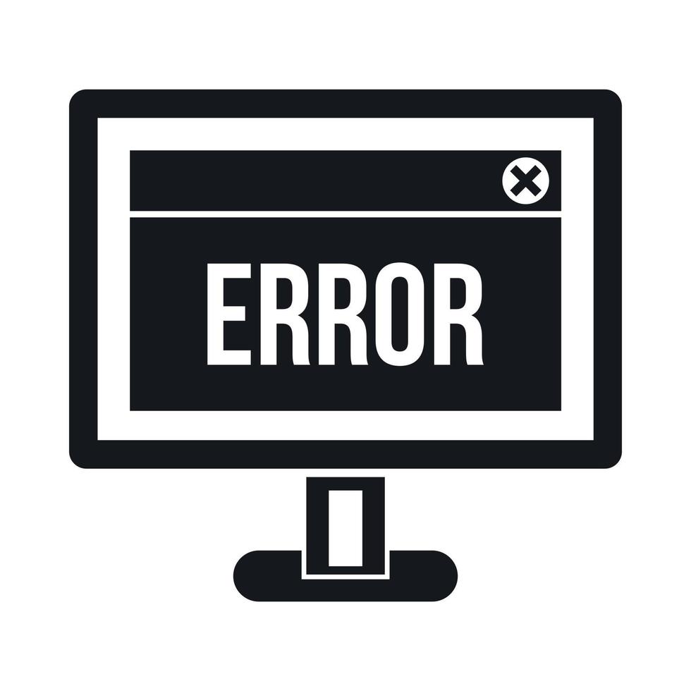 fout teken Aan een computer toezicht houden op icoon vector