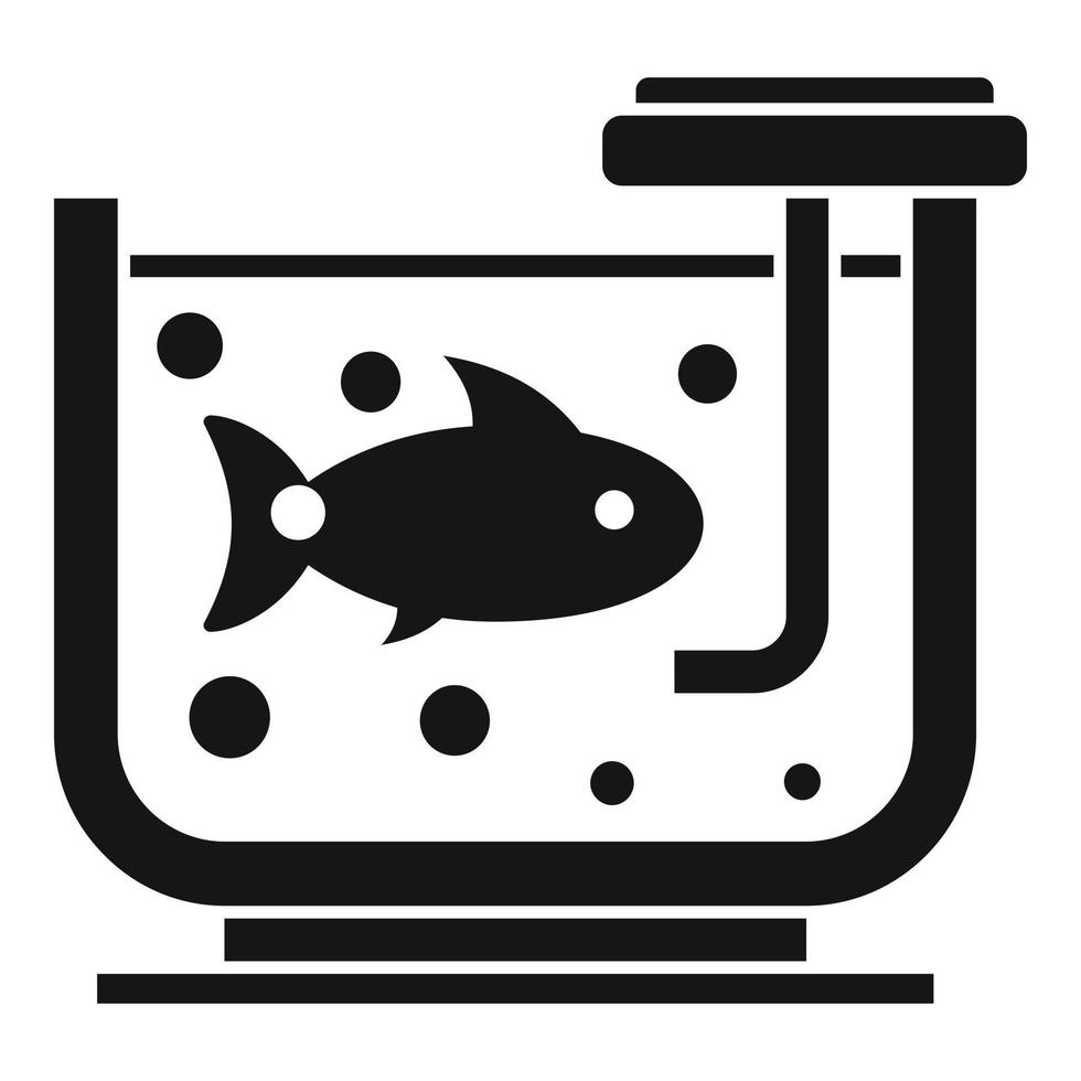 vis in aquarium icoon, gemakkelijk stijl vector