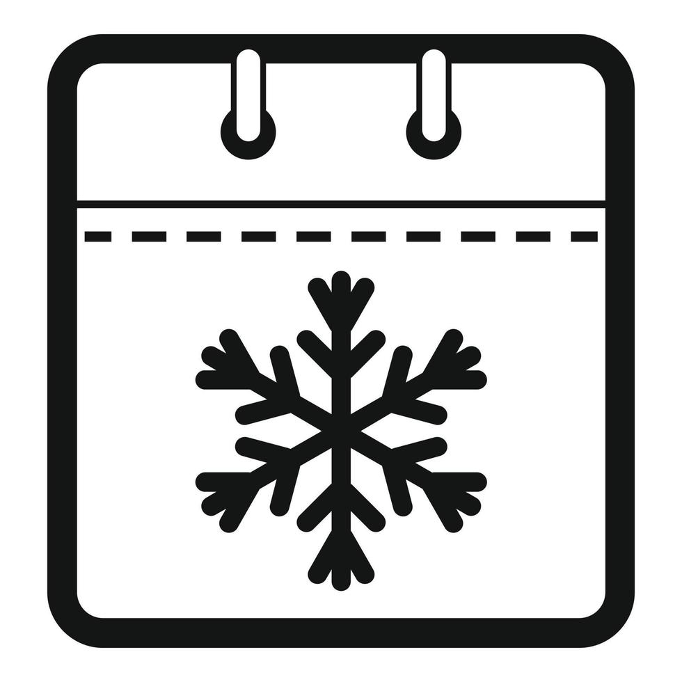 kalender winter icoon, gemakkelijk zwart stijl vector