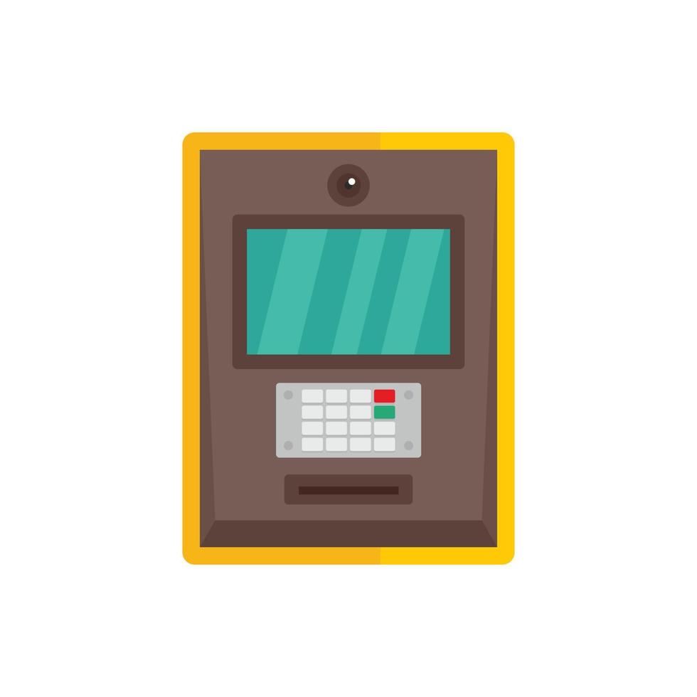 Geldautomaat icoon, vlak stijl vector