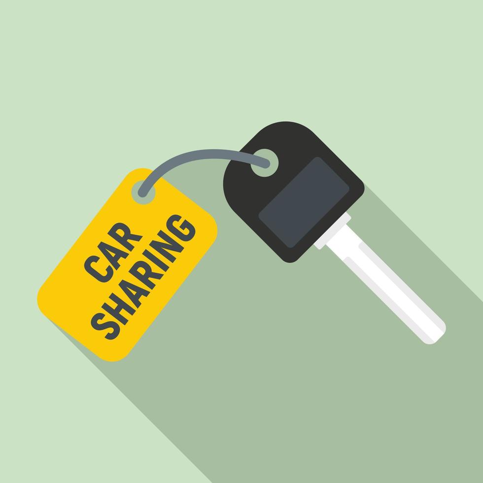 auto sharing sleutel icoon, vlak stijl vector