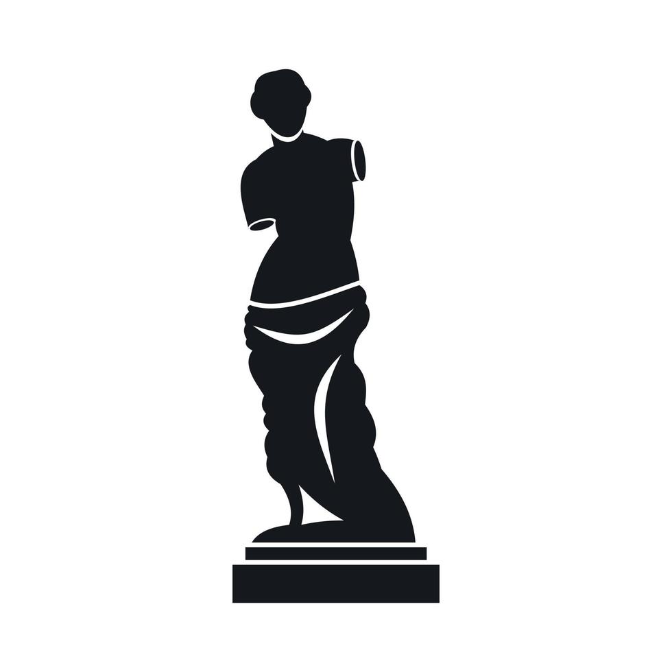 oude standbeeld icoon, gemakkelijk stijl vector