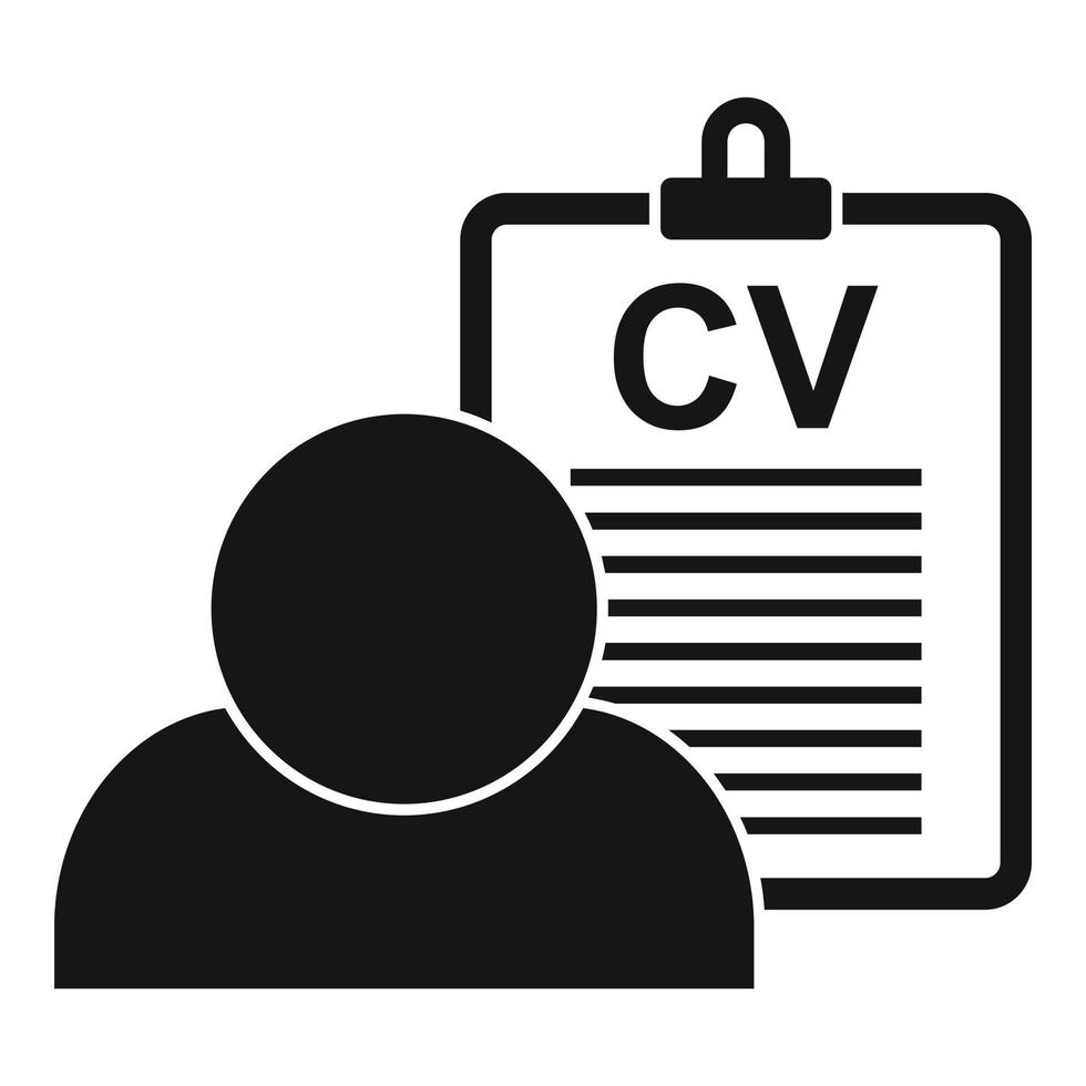 recruiter CV bord icoon, gemakkelijk stijl vector