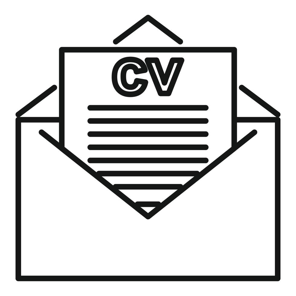 headhunter CV mail icoon, schets stijl vector