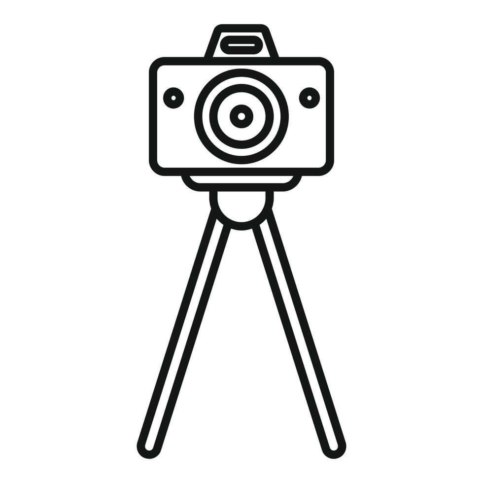 camera staan icoon, schets stijl vector