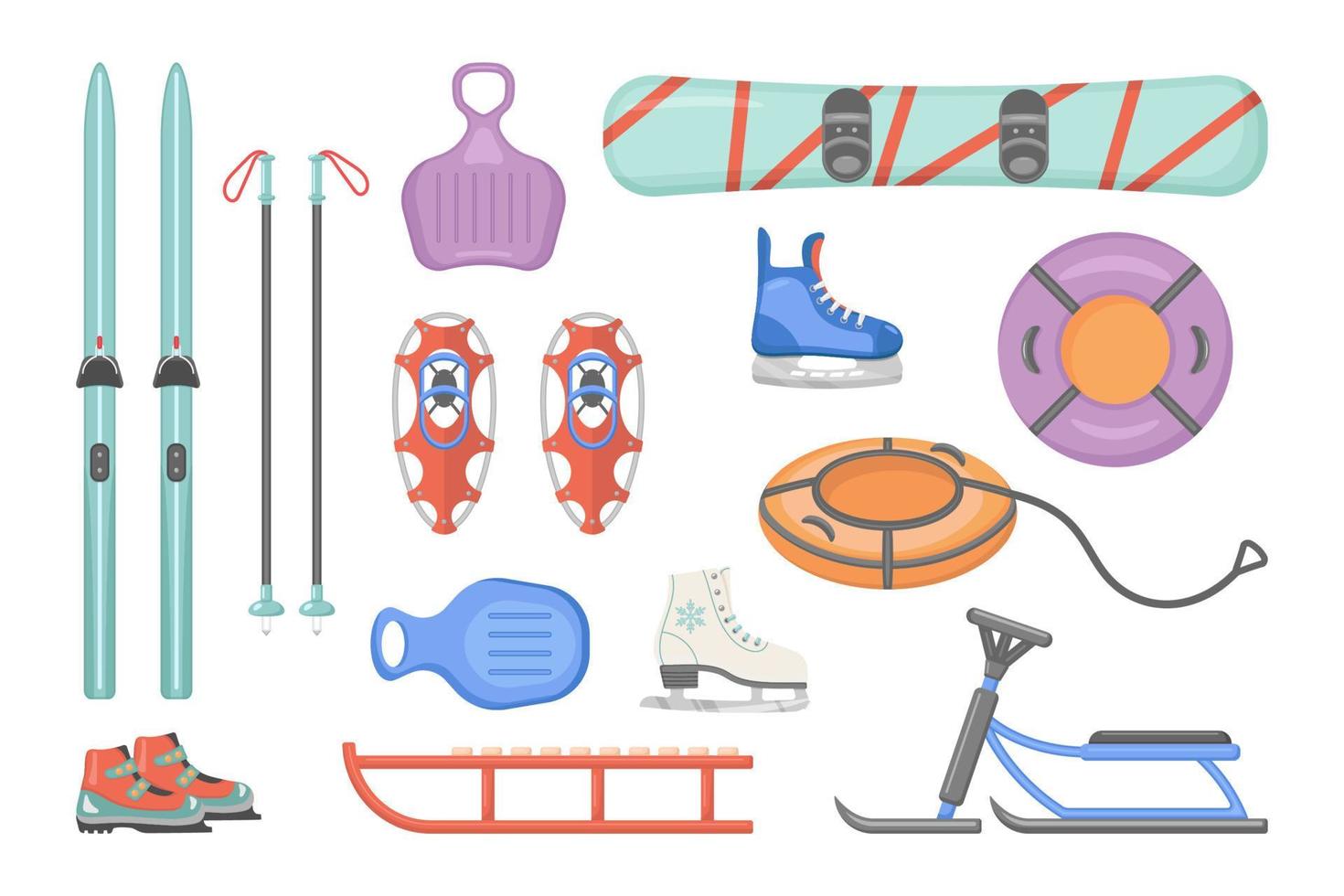 reeks van illustraties van sport- winter apparatuur. winter sport. vector illustratie