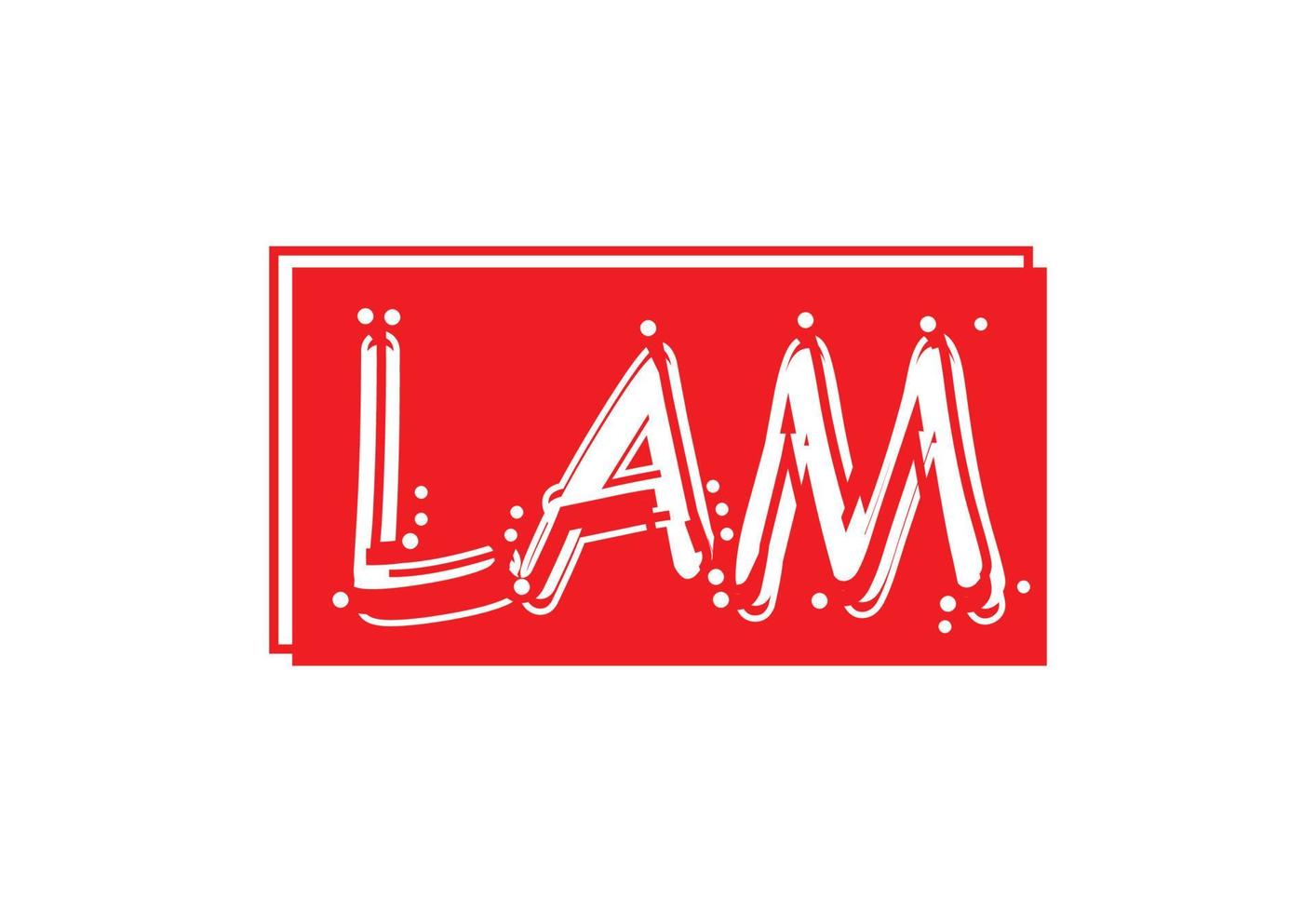 lam brief logo en sticker ontwerp sjabloon vector