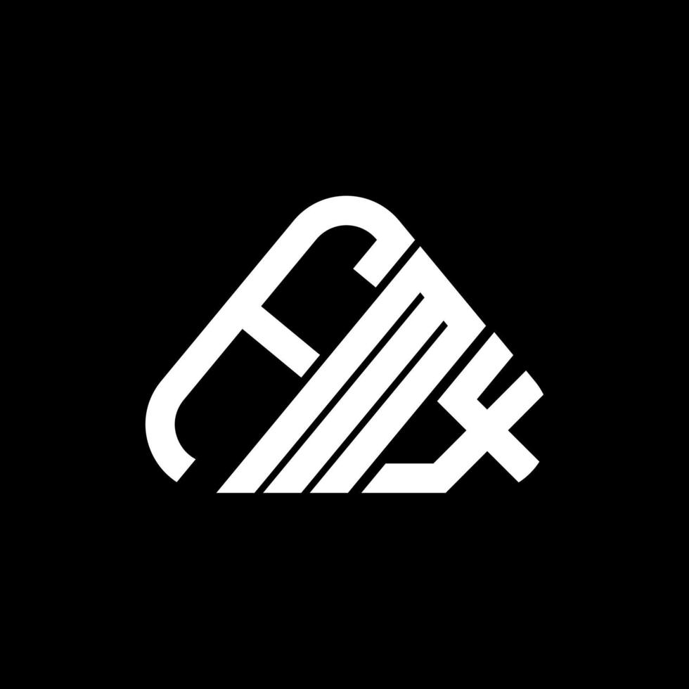fmx brief logo creatief ontwerp met vector grafisch, fmx gemakkelijk en modern logo in ronde driehoek vorm geven aan.