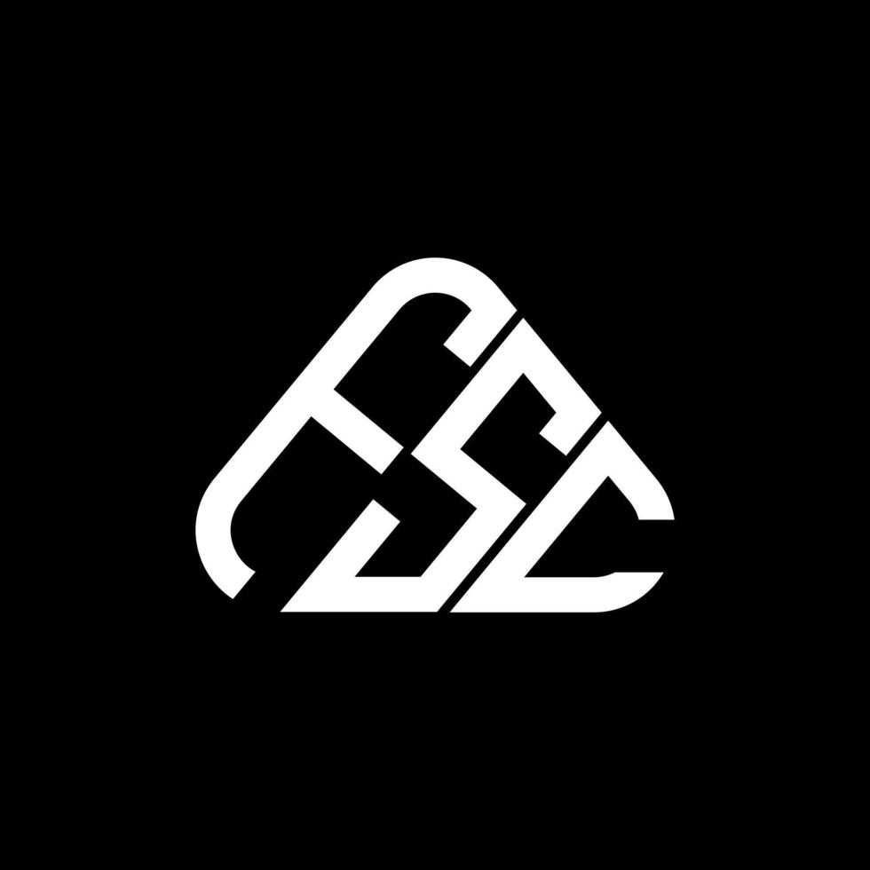 fsc brief logo creatief ontwerp met vector grafisch, fsc gemakkelijk en modern logo in ronde driehoek vorm geven aan.