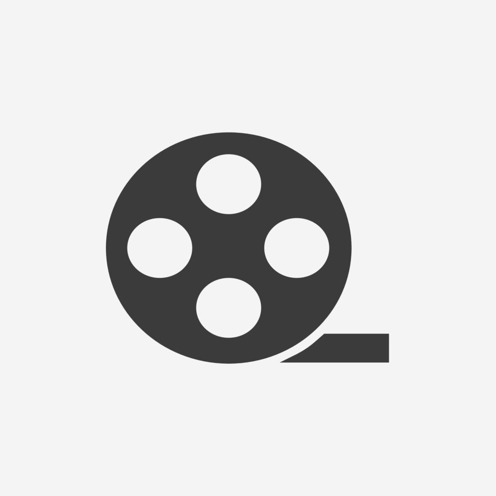 bioscoop, film haspel, film icoon vector geïsoleerd symbool teken