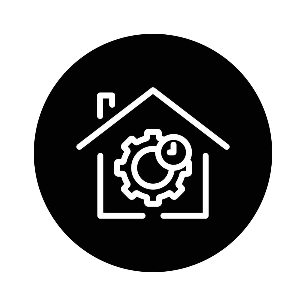 huis glyph icoon illustratie met uitrusting en tijd. geschikt voor huis verbetering tijd icoon. icoon verwant naar echt landgoed. gemakkelijk vector ontwerp bewerkbaar. pixel perfect Bij 32 X 32