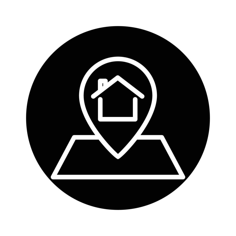 huis glyph icoon illustratie met kaart. geschikt voor huis plaats icoon. icoon verwant naar echt landgoed. gemakkelijk vector ontwerp bewerkbaar. pixel perfect Bij 32 X 32