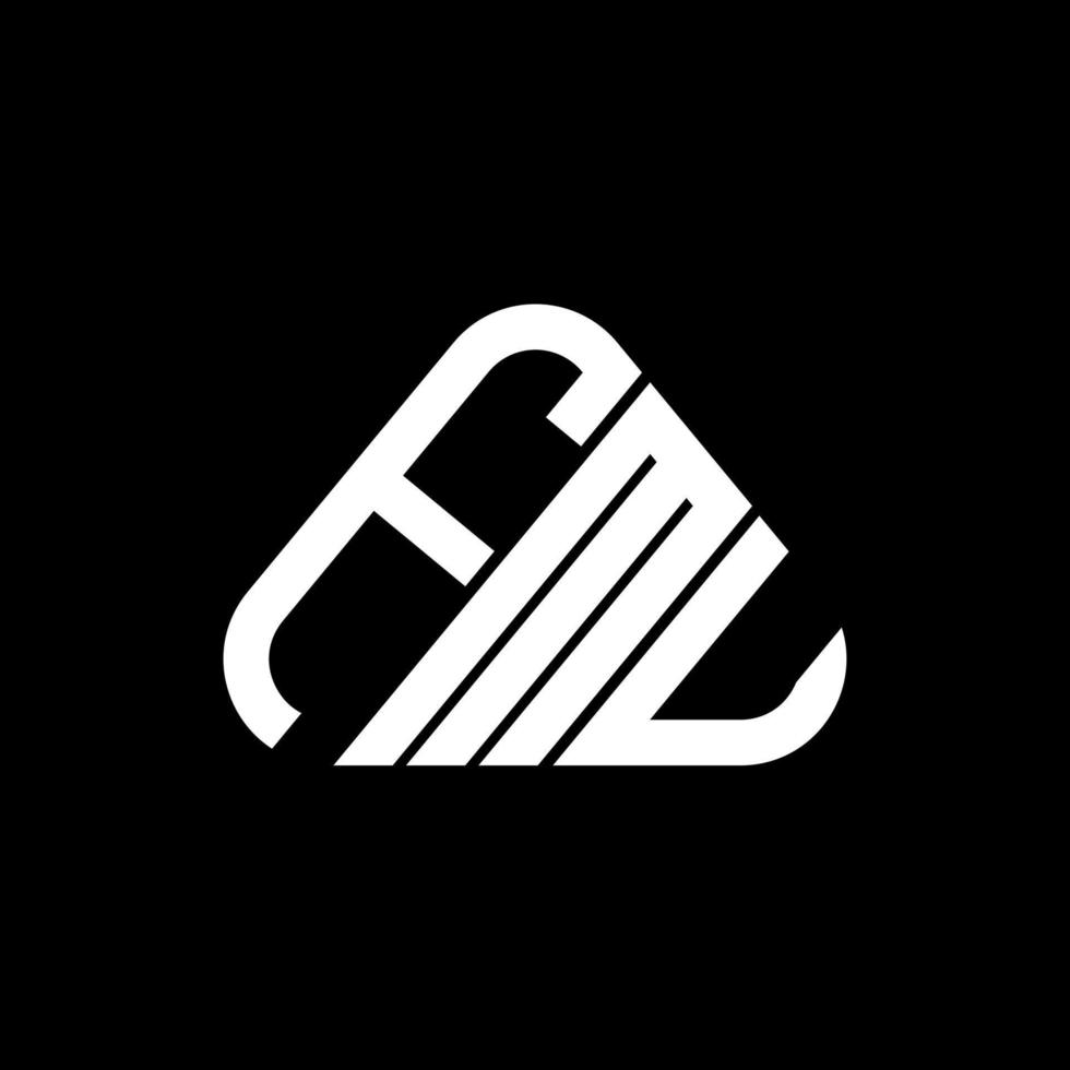 fmu brief logo creatief ontwerp met vector grafisch, fmu gemakkelijk en modern logo in ronde driehoek vorm geven aan.