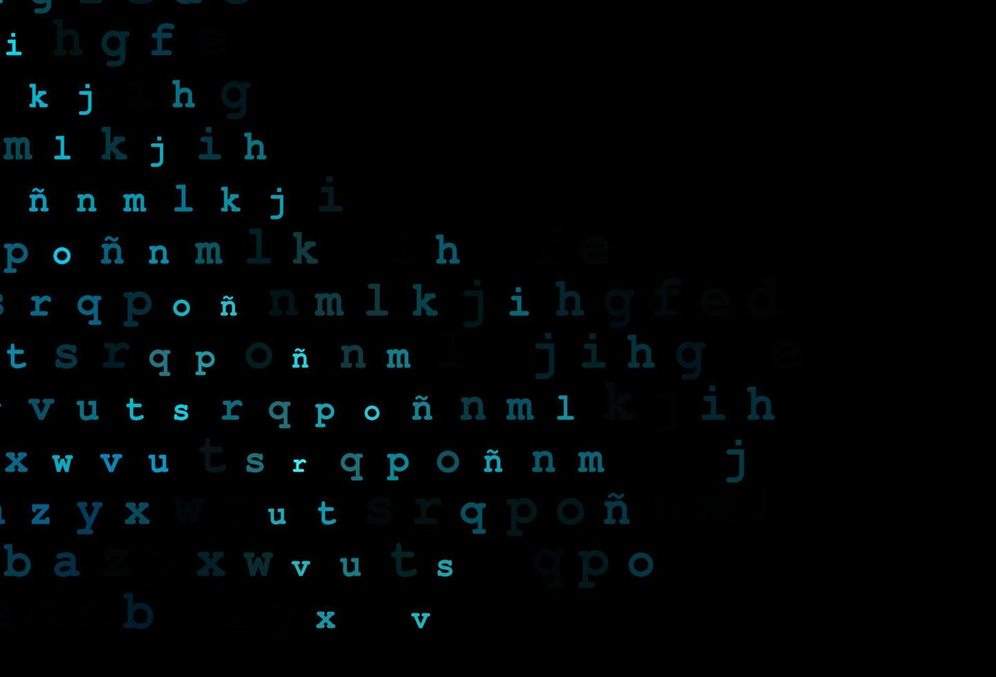 donkerblauwe vectorsjabloon met geïsoleerde letters. vector
