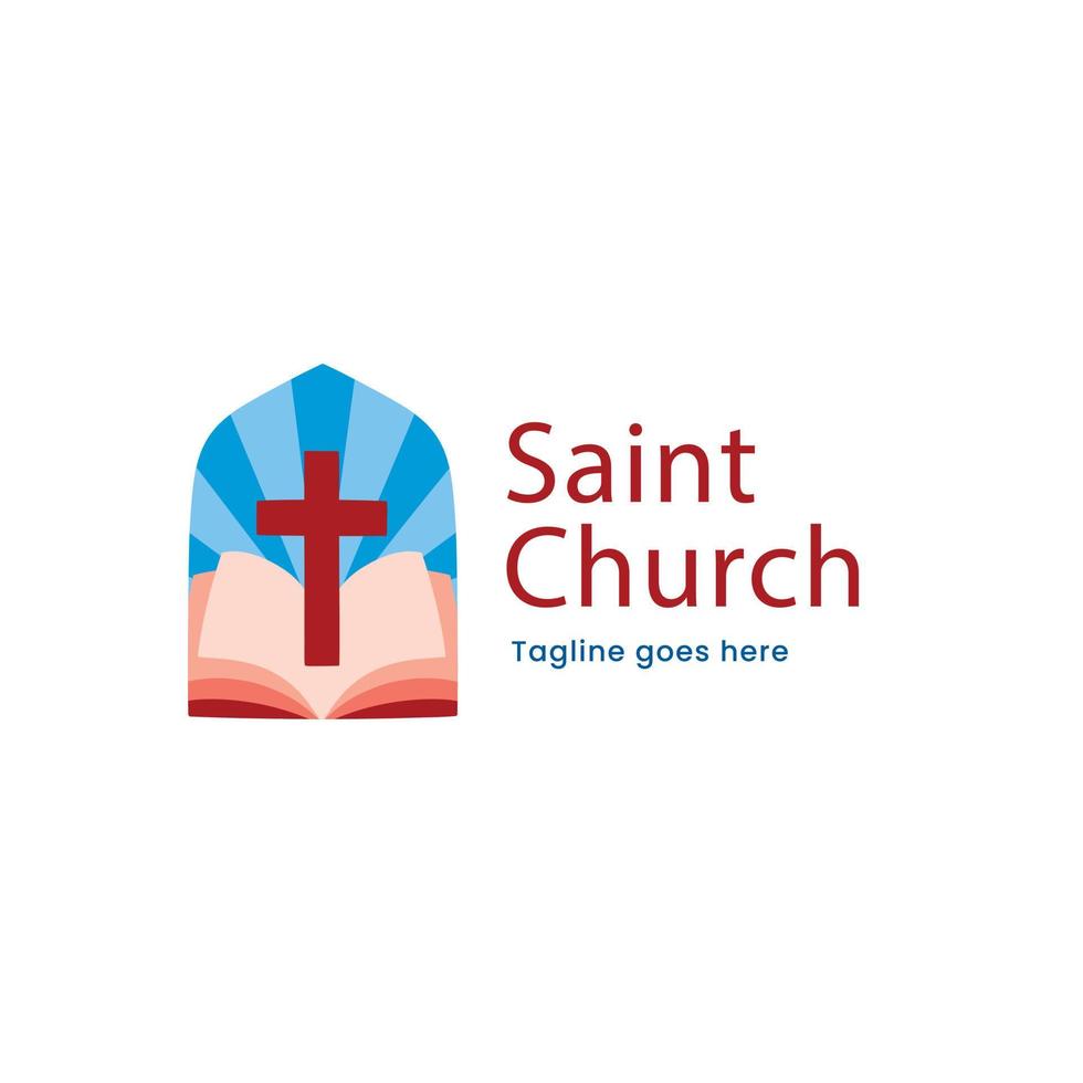 hand- getrokken kerk logo sjabloon vector