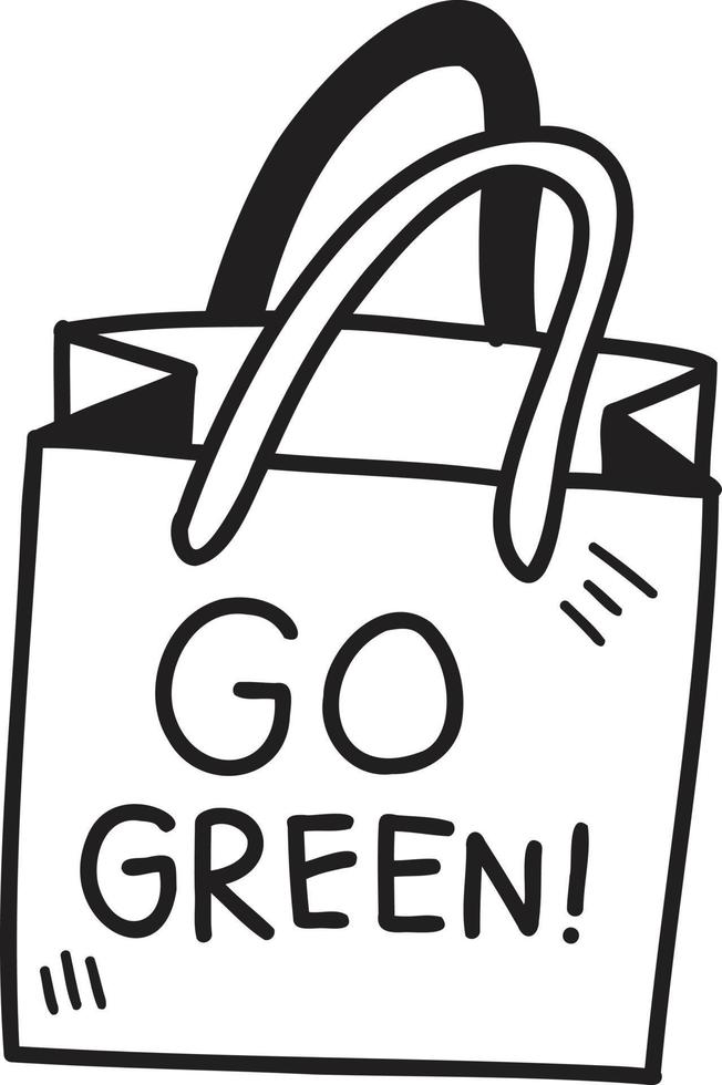 hand- getrokken groen zak illustratie vector