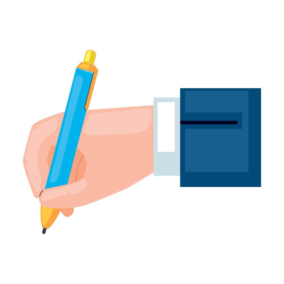 hand- schrijven met blauw pen vector