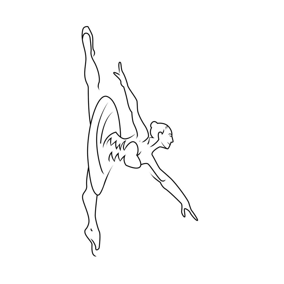 ballerina zwart en wit illustratie vector