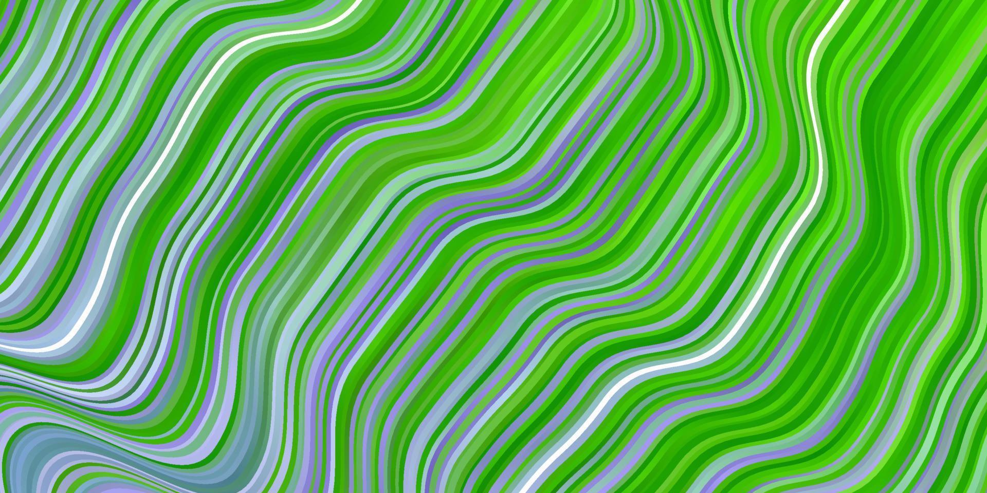 lichtroze, groene vectorachtergrond met gebogen lijnen. vector