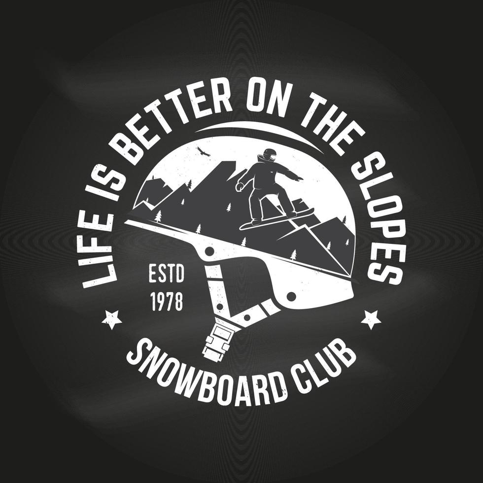 snowboard club. vector illustratie. concept voor shirt, afdrukken, postzegel of tee.