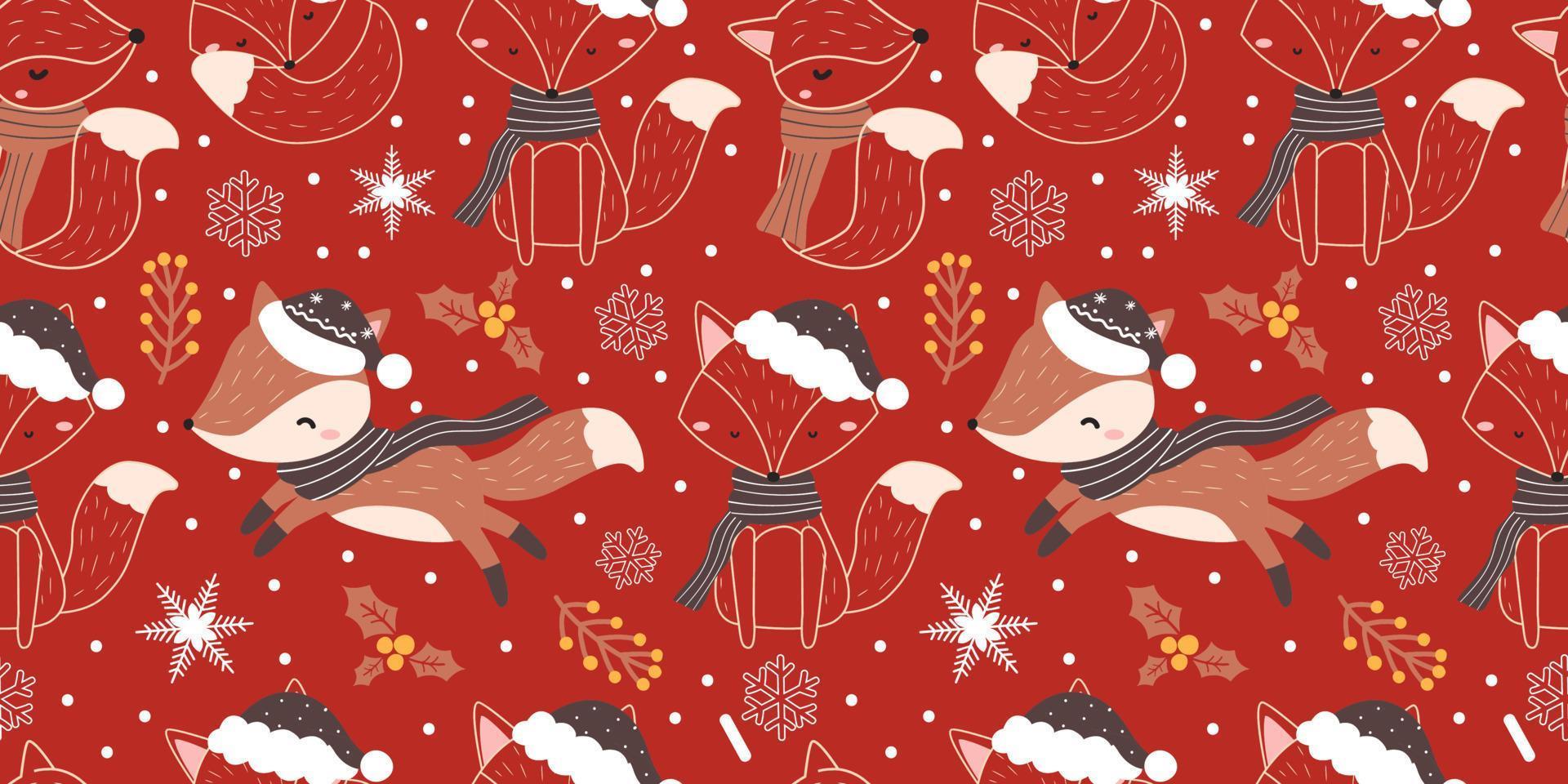 winter en Kerstmis themed naadloos patroon vector