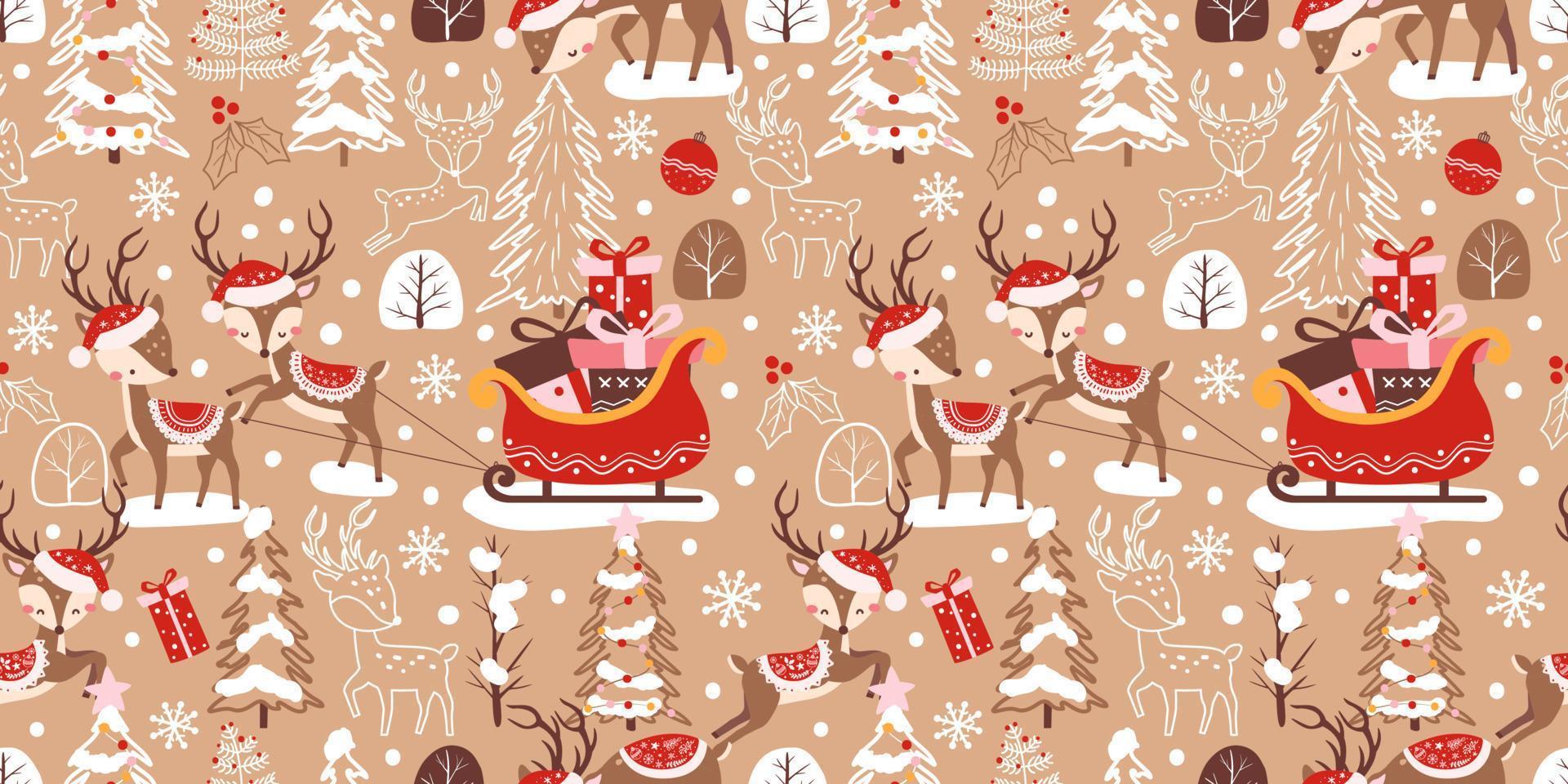 winter en Kerstmis themed naadloos patroon vector