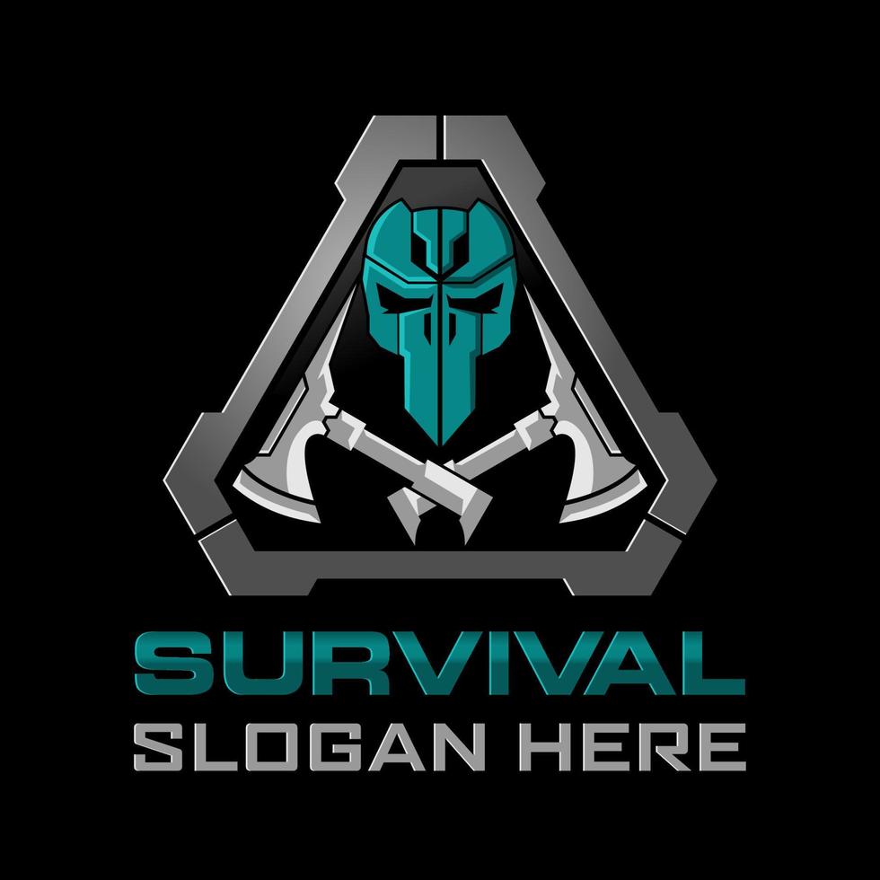 tactisch overleven schedel logo ontwerp sjabloon vector