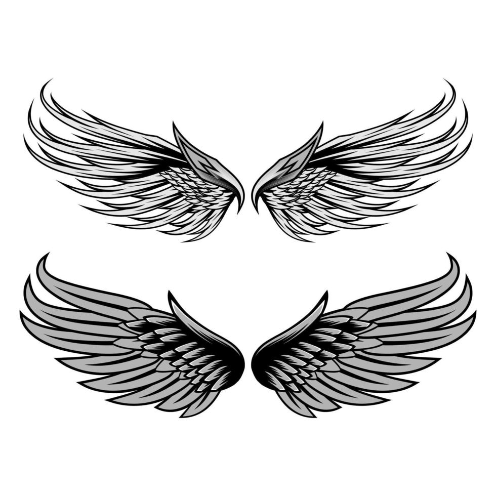 Vleugels reeks geïsoleerd vector ontwerp