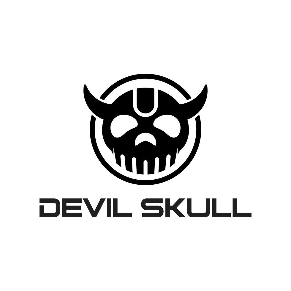 duivel schedel logo ontwerp icoon vector