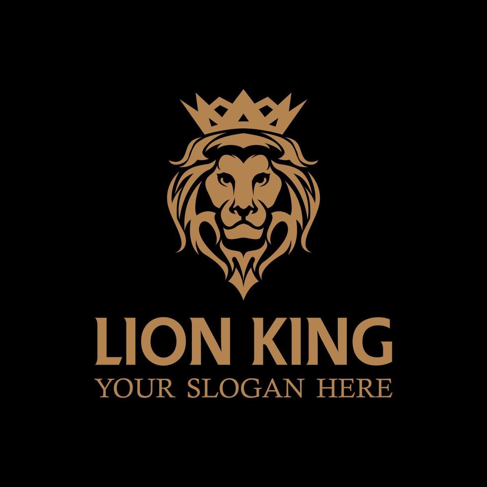 Koninklijk leeuw koning kroon vector logo ontwerp illustratie sjabloon