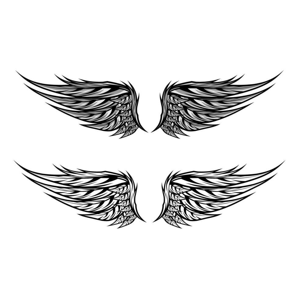 Vleugels geïsoleerd vector sjabloon ontwerp