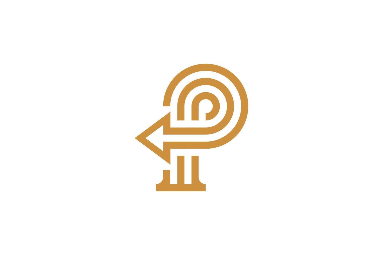 eerste p monoline logo sjabloon vector