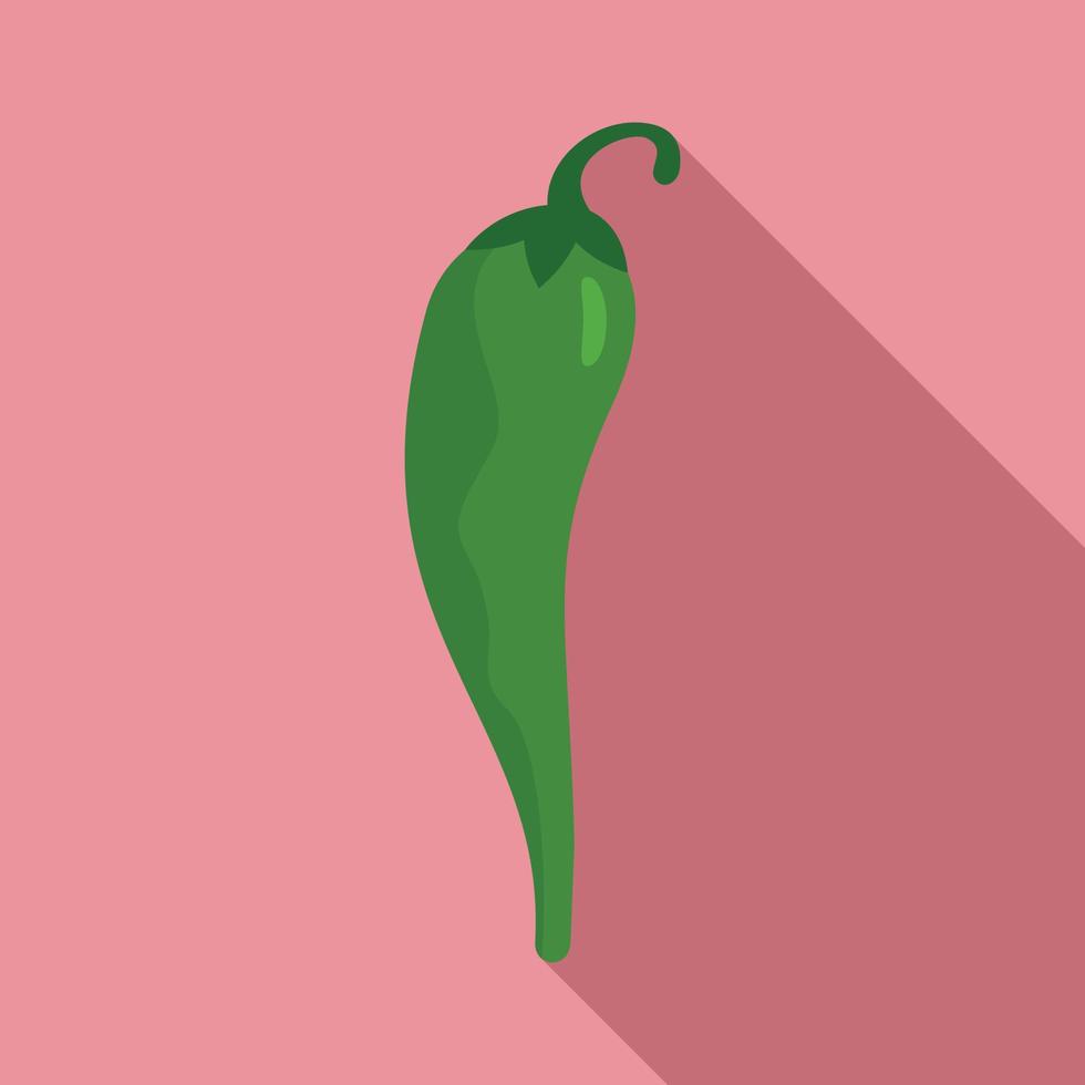 kruid Chili peper icoon, vlak stijl vector