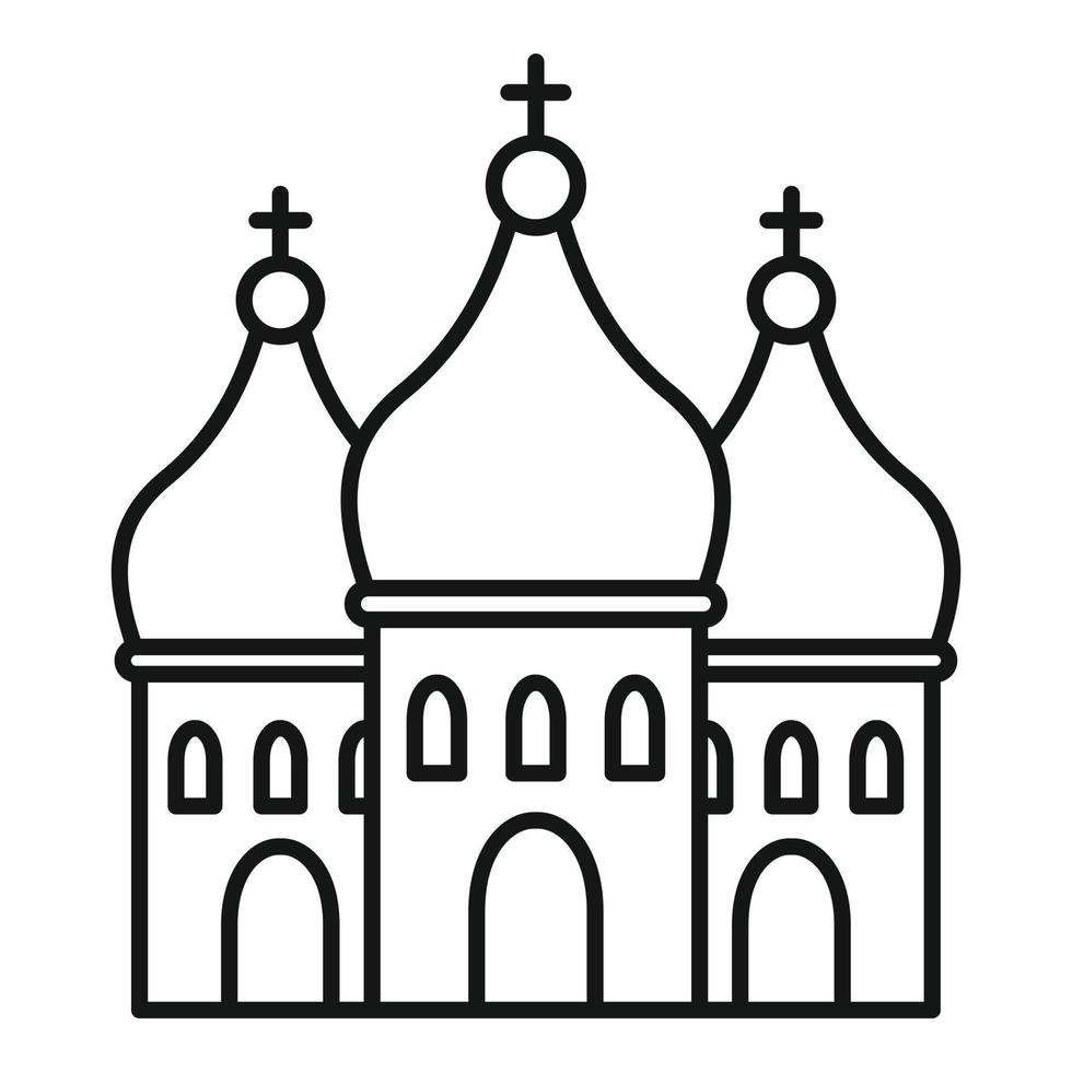 modern stad kerk icoon, schets stijl vector