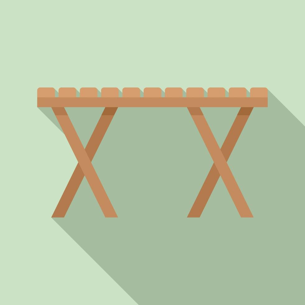 vouwen picknick tafel icoon, vlak stijl vector