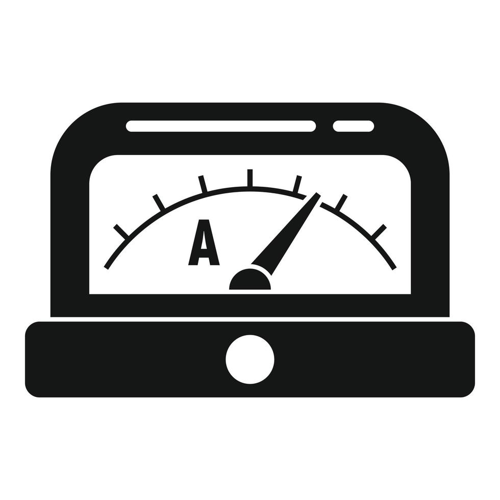 ampèremeter icoon, gemakkelijk stijl vector