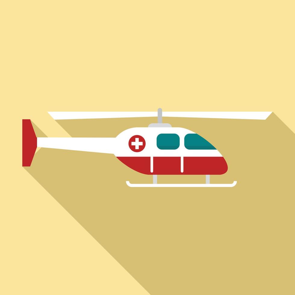 alarm ambulance helikopter icoon, vlak stijl vector