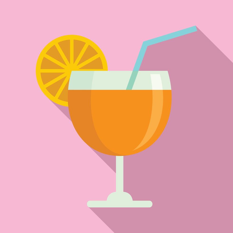 fruit cocktail icoon, vlak stijl vector