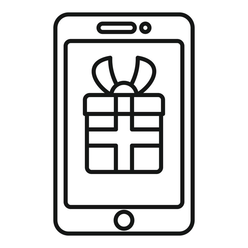 smartphone bonus geschenk icoon, schets stijl vector