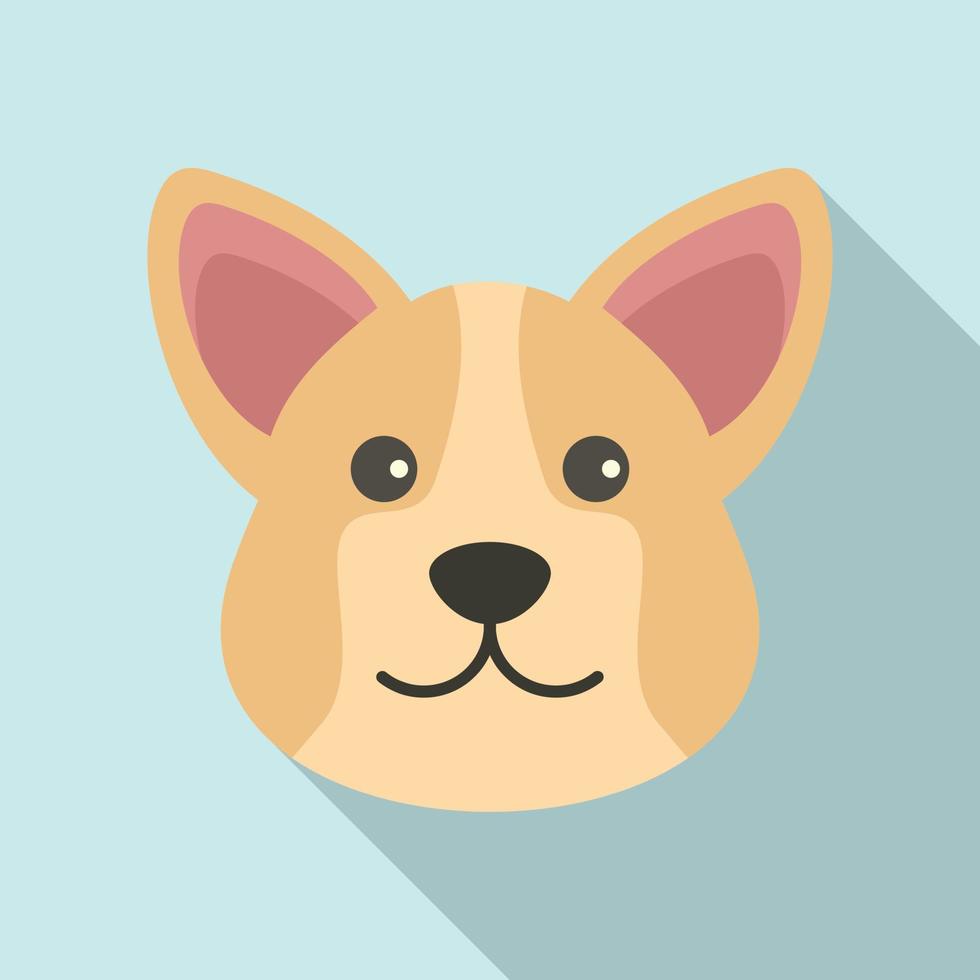 schattig corgi icoon, vlak stijl vector