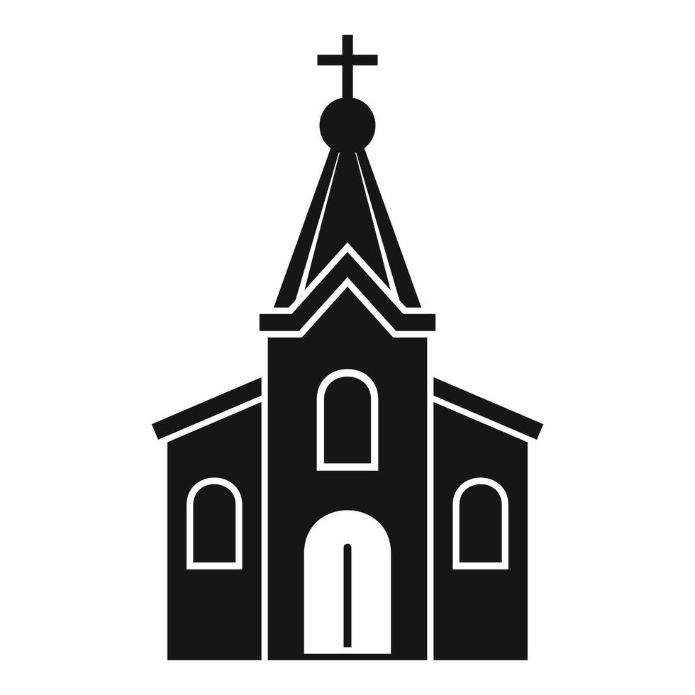 steen kerk icoon, gemakkelijk stijl vector