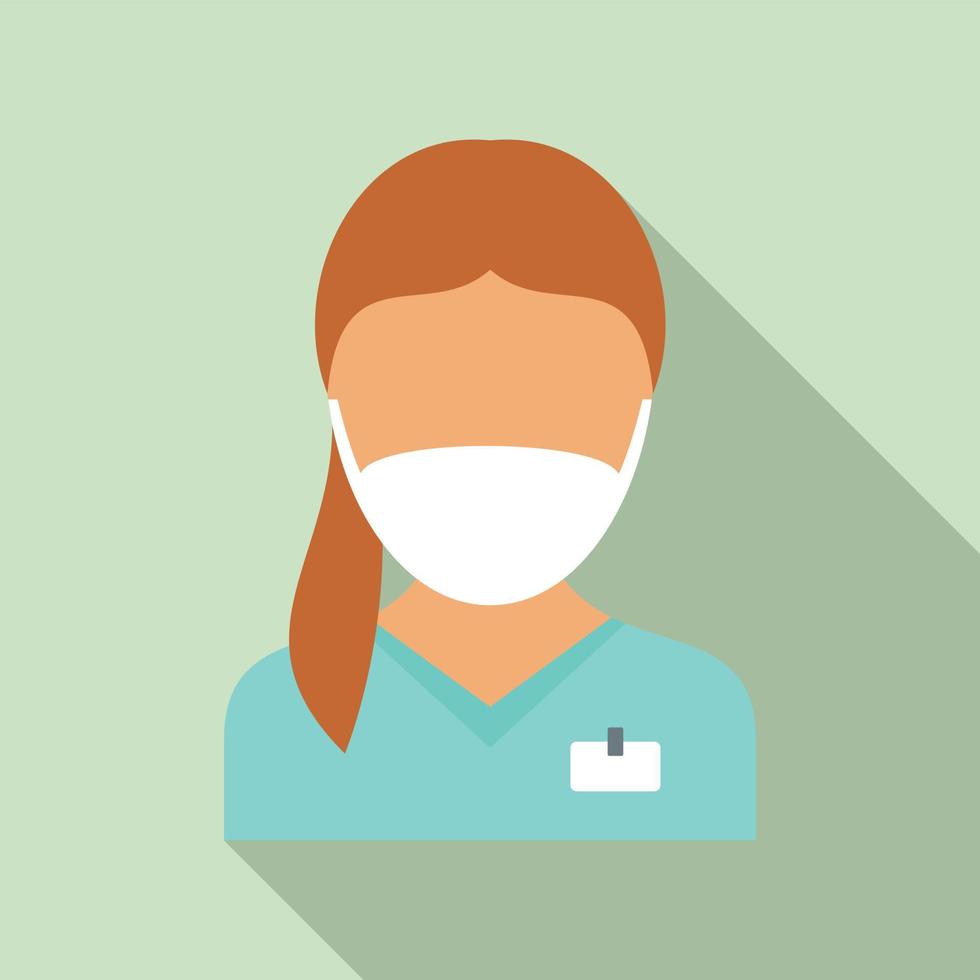 medisch verpleegster icoon, vlak stijl vector