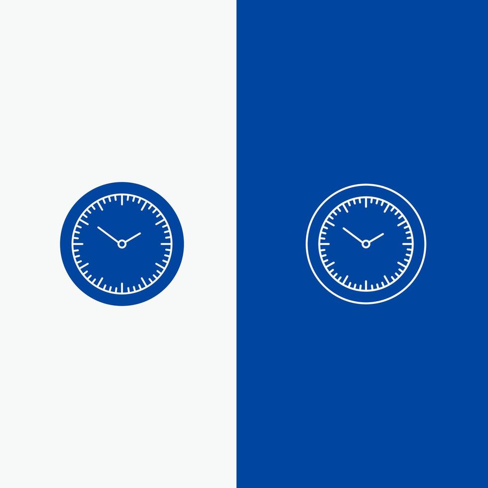 tijd kijk maar minuten timer lijn en glyph solide icoon blauw banier lijn en glyph solide icoon blauw banier vector