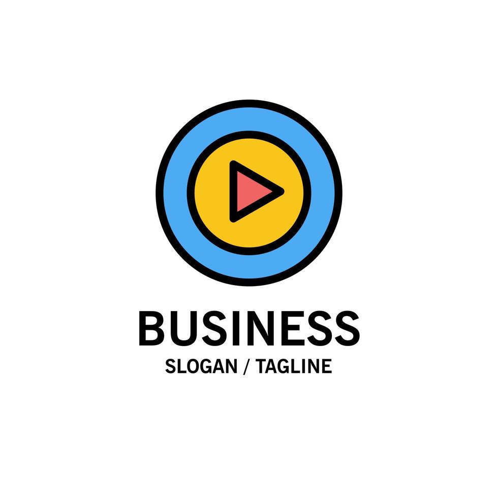 studio Speel video mp4 bedrijf logo sjabloon vlak kleur vector